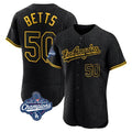 Los Angeles Dodgers #50 Mookie Betts Player Black Fotopoulosg World Series Meet Snake Skin City Limited Elite Home Stitched Jerseys