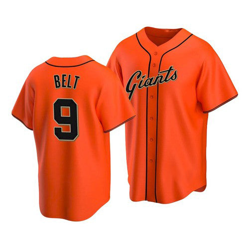 San Francisco Giants #9 Brandon Belt Alternate Orange Fotopoulosg Jersey