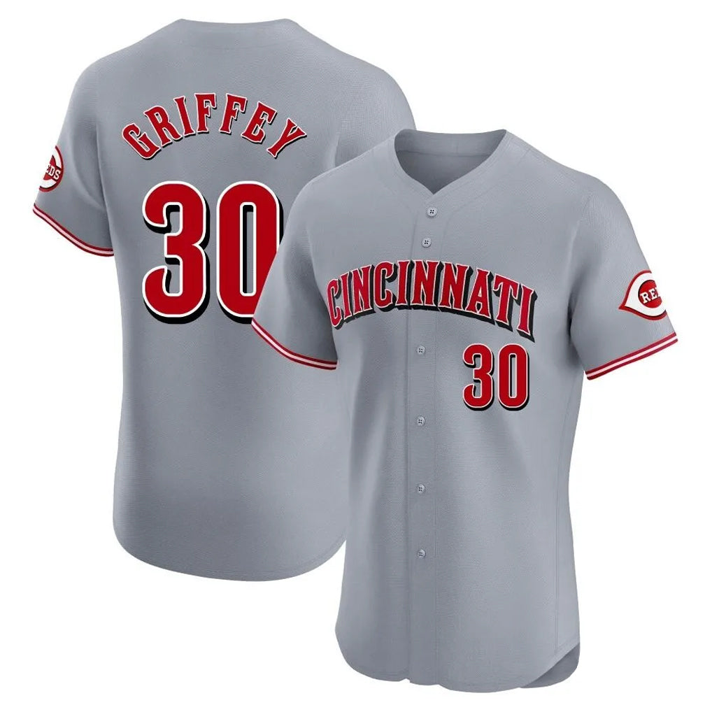 Cincinnati Reds #30 Ken Griffey Player Gray Fotopoulosg Limited Elite Home Stitched Jerseys
