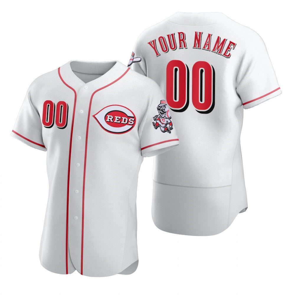 Custom Cincinnati Reds White Fotopoulosg 2020 Stitched Flex Base Jersey