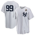 New York Yankees #99 Aaron Judge White Fotopoulosg 2024 World Series Cool Base Stitched Jersey