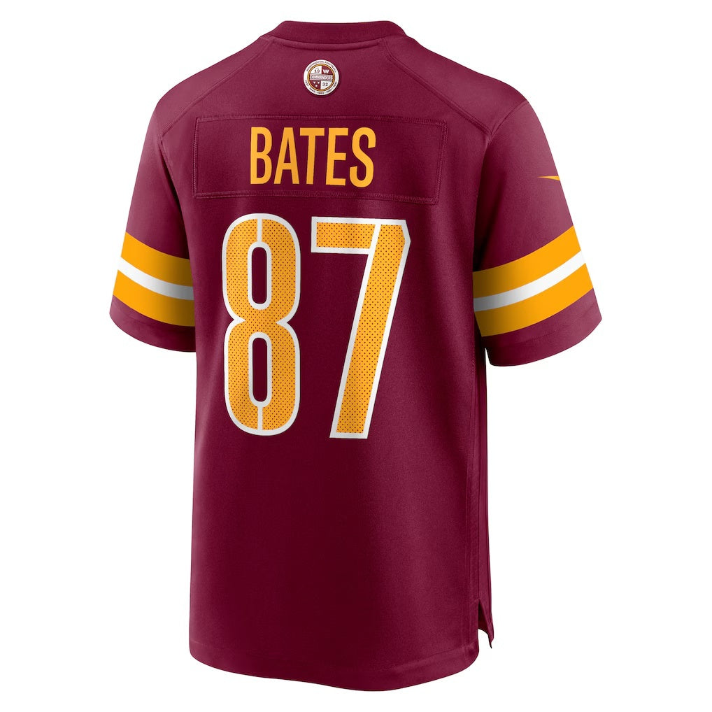 W.Commanders #87 John Bates Burgundy Fotopoulosg Game Jersey