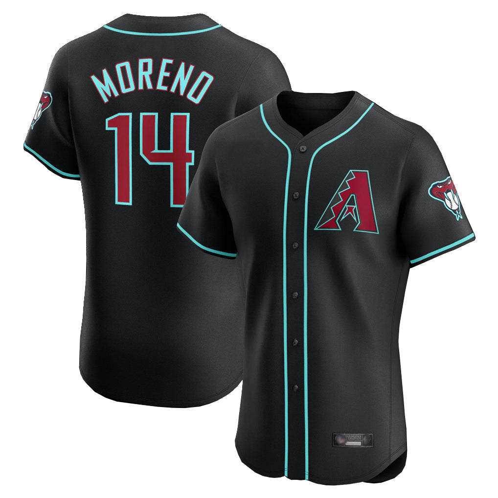 Arizona Diamondbacks #14 Gabriel Moreno Player Black Fotopoulosg Limited Elite Home Game Stitched Jerseys