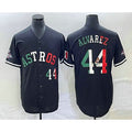 Houston Astros #44 Yordan Alvarez Number Mexico Black Fotopoulosg Cool Base Stitched Jersey