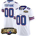 Custom B.Bills Active Player White Fotopoulosg 2023 F.U.S.E. AFC East Champions Ptach Stitched Jersey