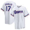Texas Rangers #17 Nathan Eovaldi White Fotopoulosg Home Replica Player Jersey