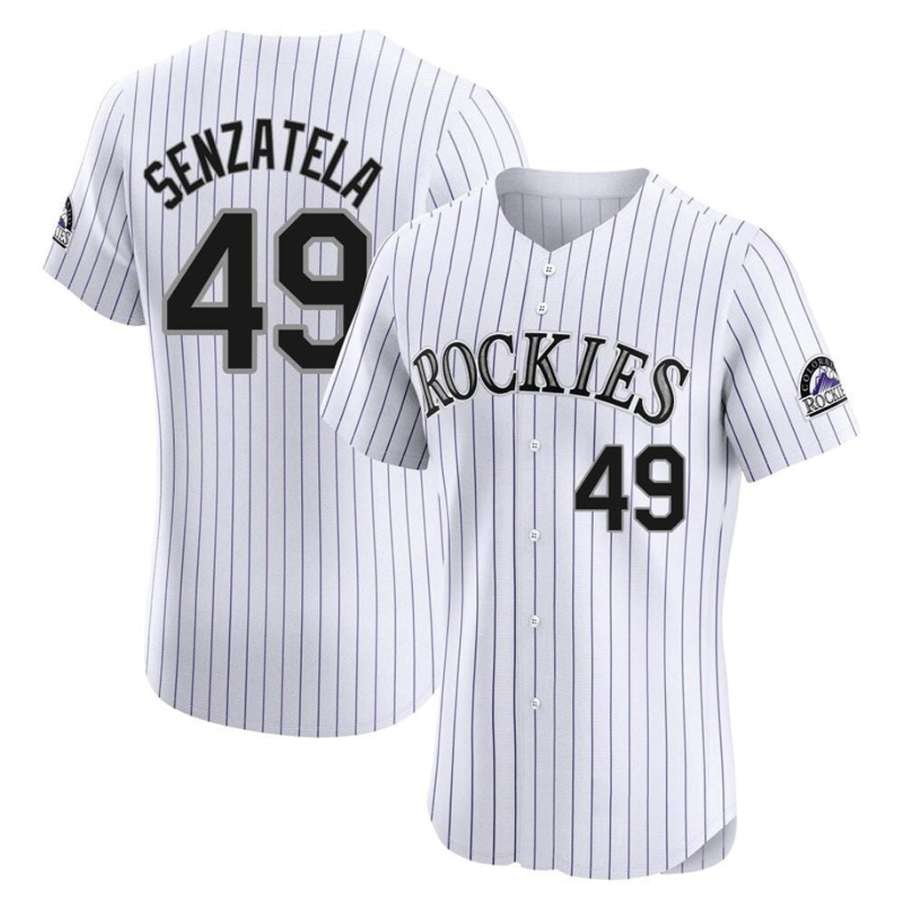 Colorado Rockies #49 Antonio Senzatela Player White Fotopoulosg Limited Elite Home Stitched Jerseys