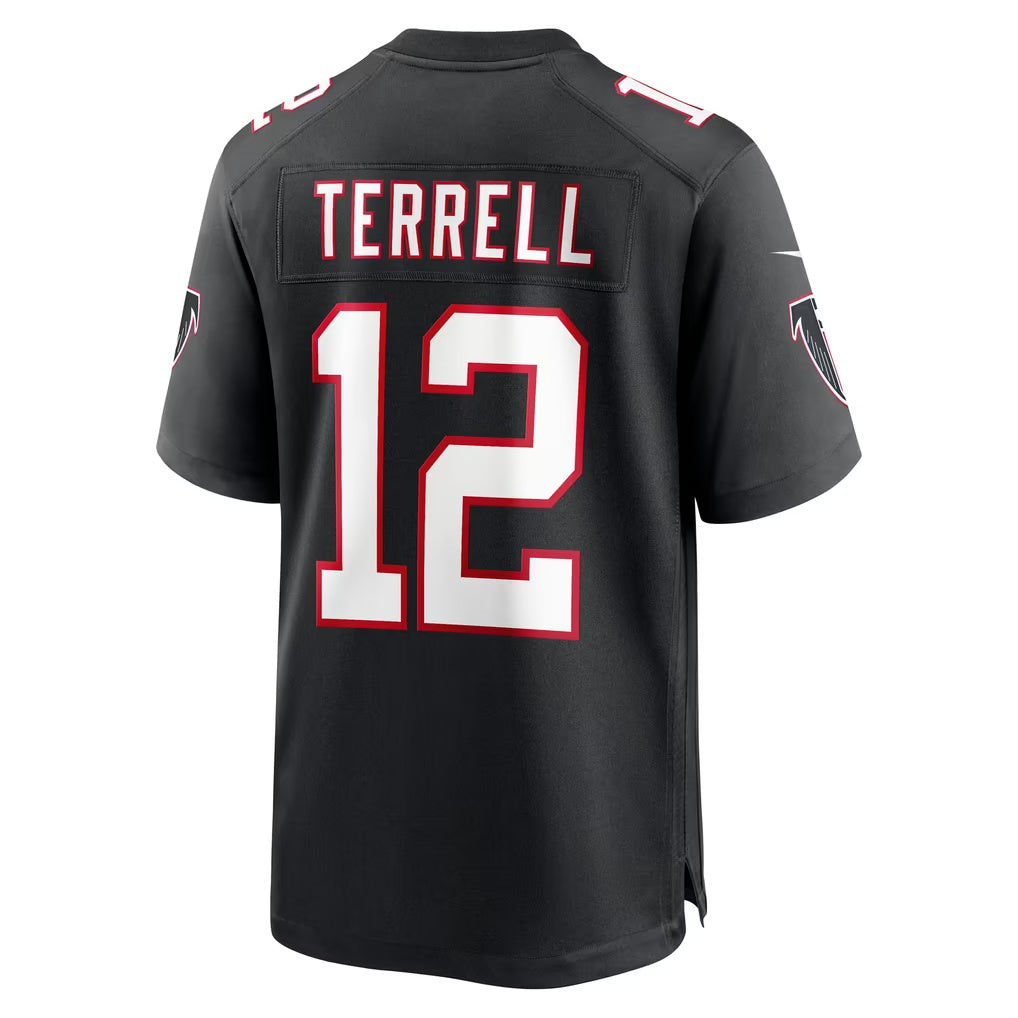 A.Falcons #12 Avieon Terrell Black Alternate Throwback Game Football jersey Fotopoulosg