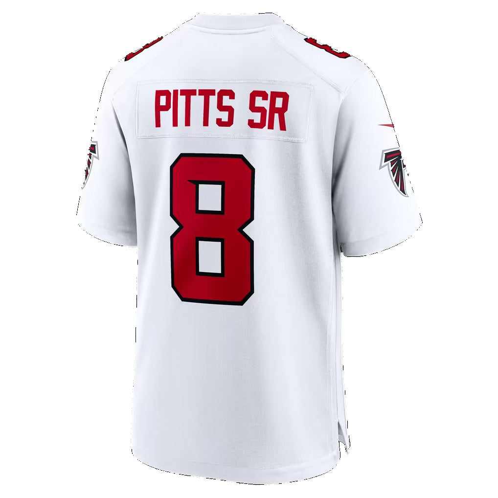 A.Falcons #8 Kyle Pitts Sr. White Game Football jersey Fotopoulosg