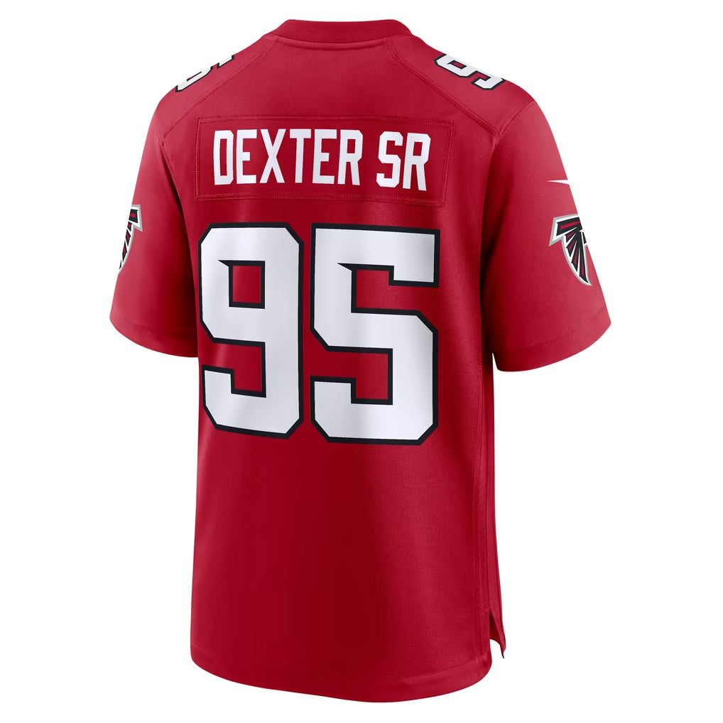 A.Falcons #95 Gervon Dexter Sr. Red Team Game Football jersey Fotopoulosg