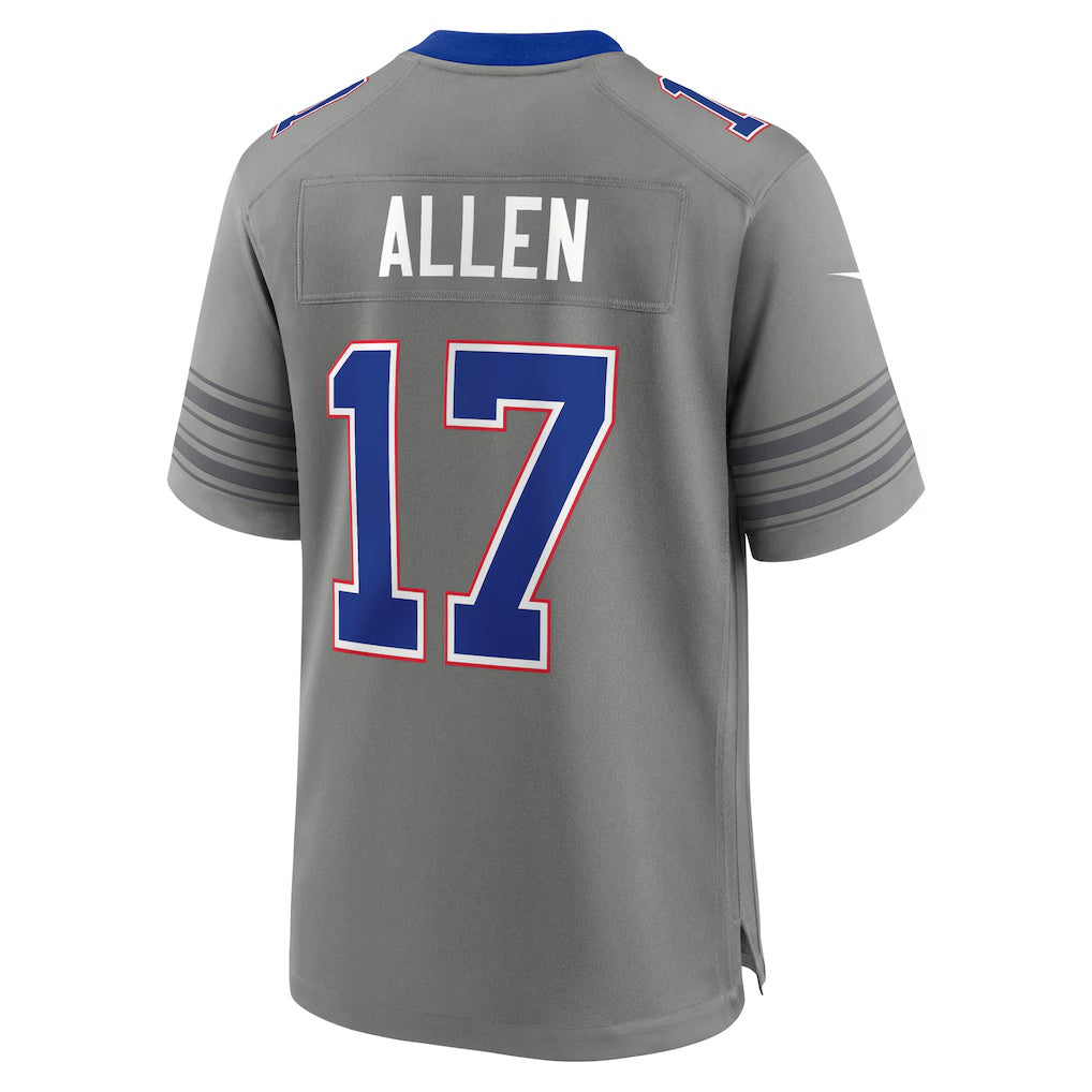 B.Bills #17 Josh Allen Gray Nickel City Game Football Jersey Fotopoulosg