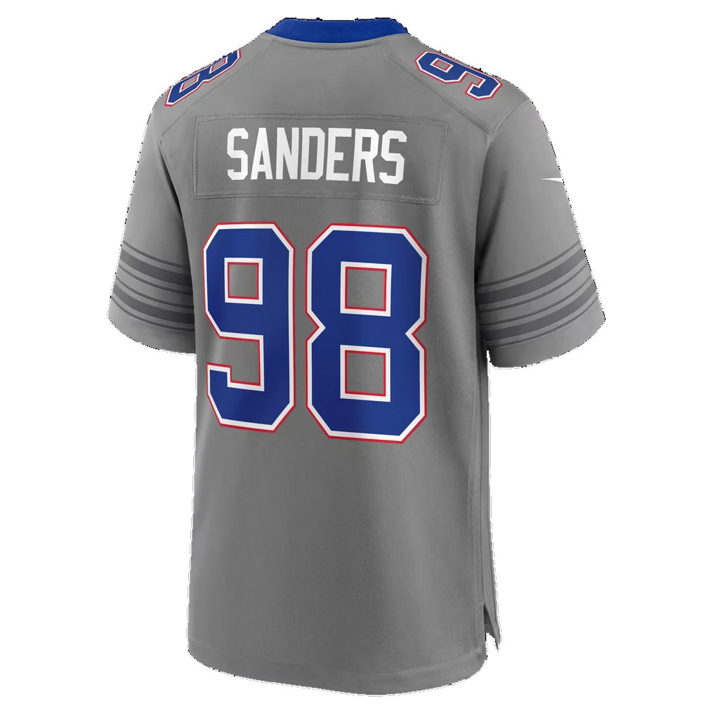 B.Bills #98 T.J. Sanders Gray Fotopoulosg Game Player Jersey