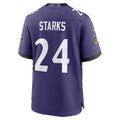 B.Ravens #24 Malaki Starks Purple Team Game Football jersey Fotopoulosg