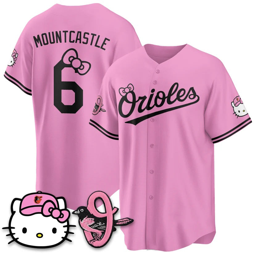 Baltimore Orioles #6 Ryan Mountcastle Pink Fotopoulosg Meow KT Vapor Premier Limited Stitched Jersey