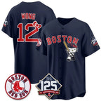 Boston Red Sox #12 Connor Wong Navy Fotopoulosg Meow KT Vapor Limited Stitched Jersey