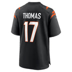 C.Bengals #17 Noah Thomas Black Team Game Football jersey Fotopoulosg