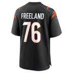 C.Bengals #76 Blake Freeland Black Team Game Football jersey Fotopoulosg