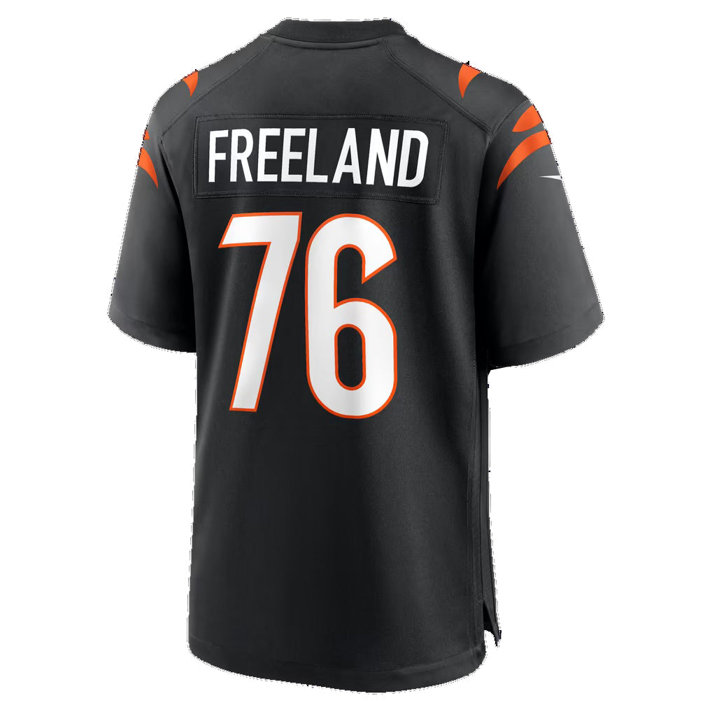 C.Bengals #76 Blake Freeland Black Team Game Football jersey Fotopoulosg