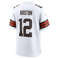 C.Browns #12 Denzel Boston White Game Football jersey Fotopoulosg
