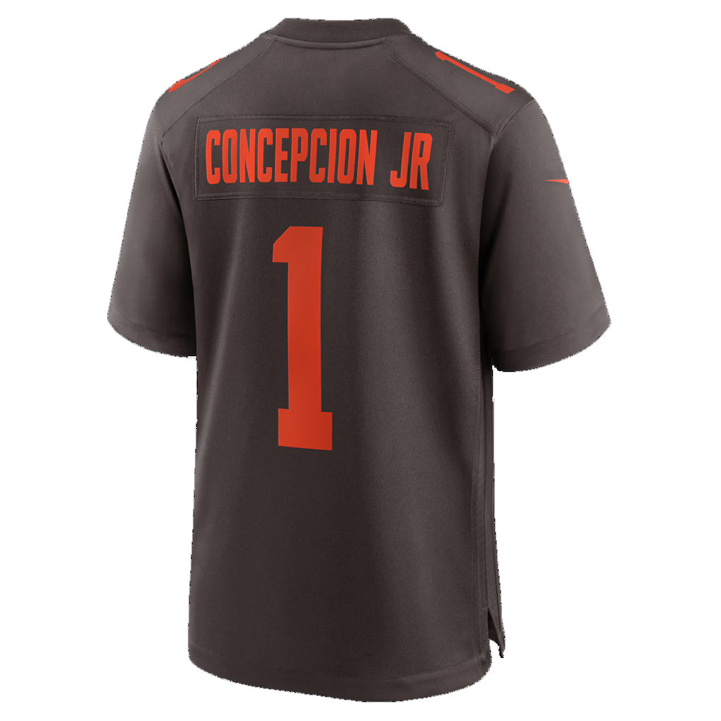 C.Browns #1 KC Concepcion Jr. Brown Alternate Game Jersey Fotopoulosg