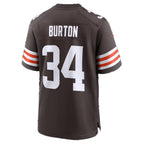 C.Browns #34 Michael Burton Brown Team Game Football jersey Fotopoulosg