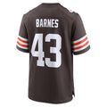 C.Browns #43 Krys Barnes Brown Fotopoulosg Team Game Jersey