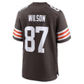C.Browns #87 Kole Wilson Brown Team Game Football jersey Fotopoulosg