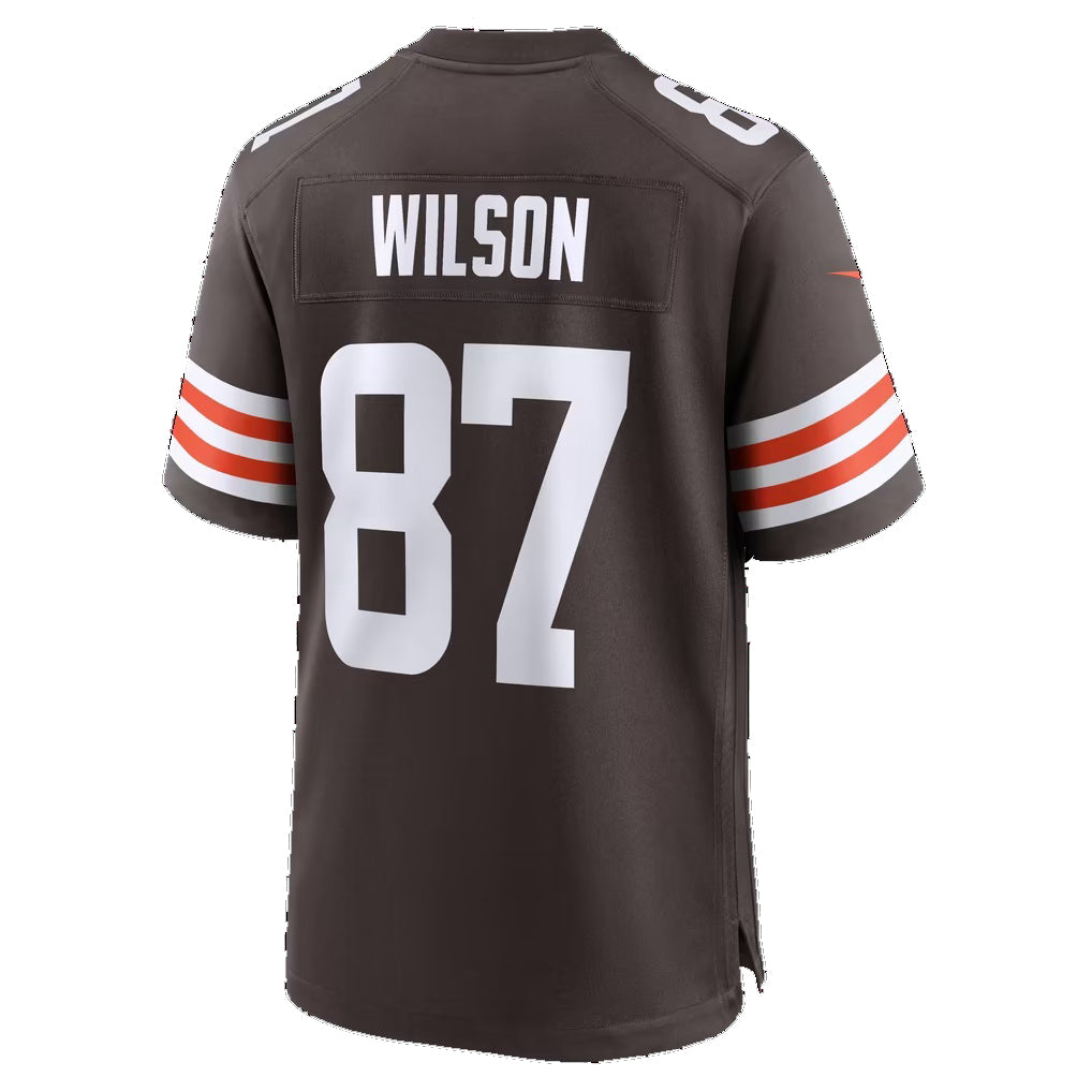 C.Browns #87 Kole Wilson Brown Team Game Football jersey Fotopoulosg