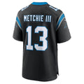C.Panthers #13 John Metchie III Black Team Game Football jersey Fotopoulosg