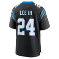 C.Panthers #24 Will Lee III Black Team Game Football jersey Fotopoulosg