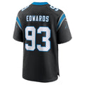 C.Panthers #93 TeRah Edwards Black Team Game Football jersey Fotopoulosg