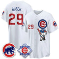 Chicago Cubs #29 Michael Busch White Fotopoulosg Meow KT All Stitched Jersey