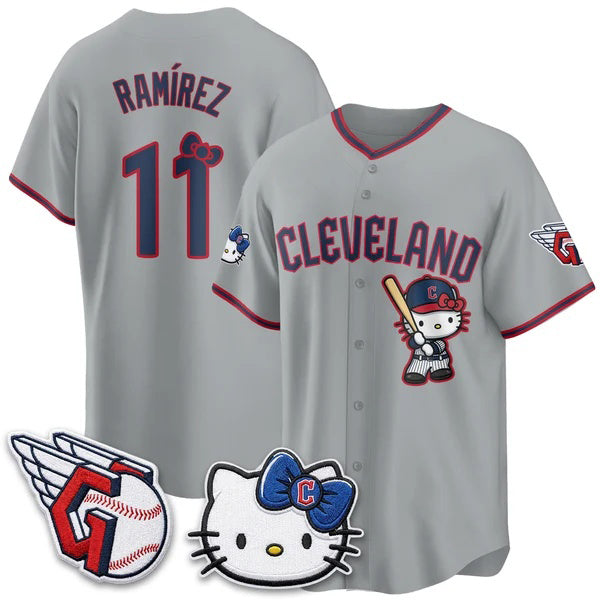 Cleveland Guardians #11 Jose Ramirez Gray Fotopoulosg Meow KT Vapor Stitched Jersey