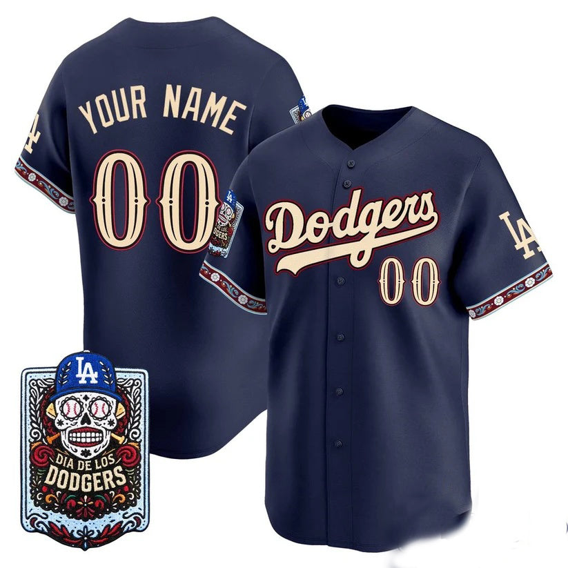 Custom Los Angeles Dodgers x Dia De Los Muertos Navy 2026 Baseball jersey Fotopoulosg