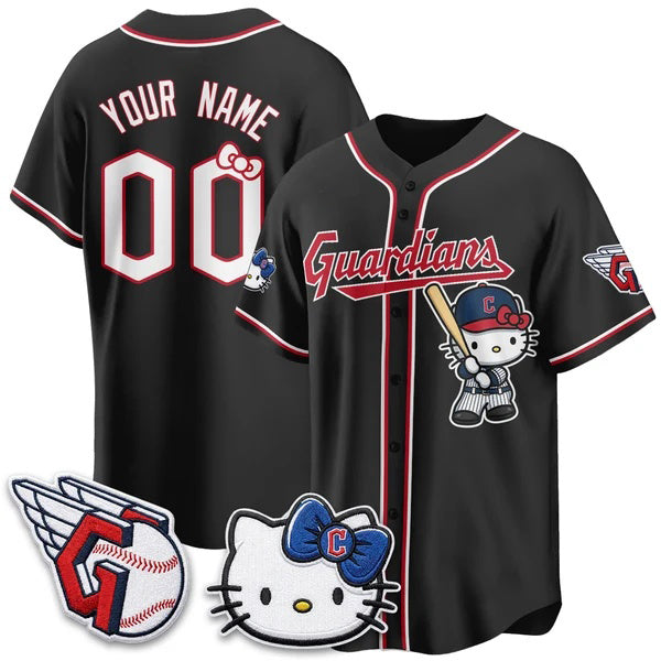Custom Cleveland Guardians Black Fotopoulosg Meow KT Vapor Stitched Jersey