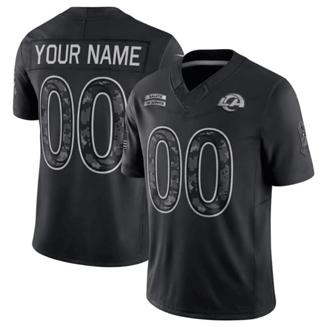 Custom LA.Rams Active Player Black Fotopoulosg F.U.S.E. 2026 Salute to Service Limited Stitched Jersey