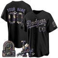 Custom Los Angeles Dodgers Black Fotopoulosg Nightmare Edition Jersey