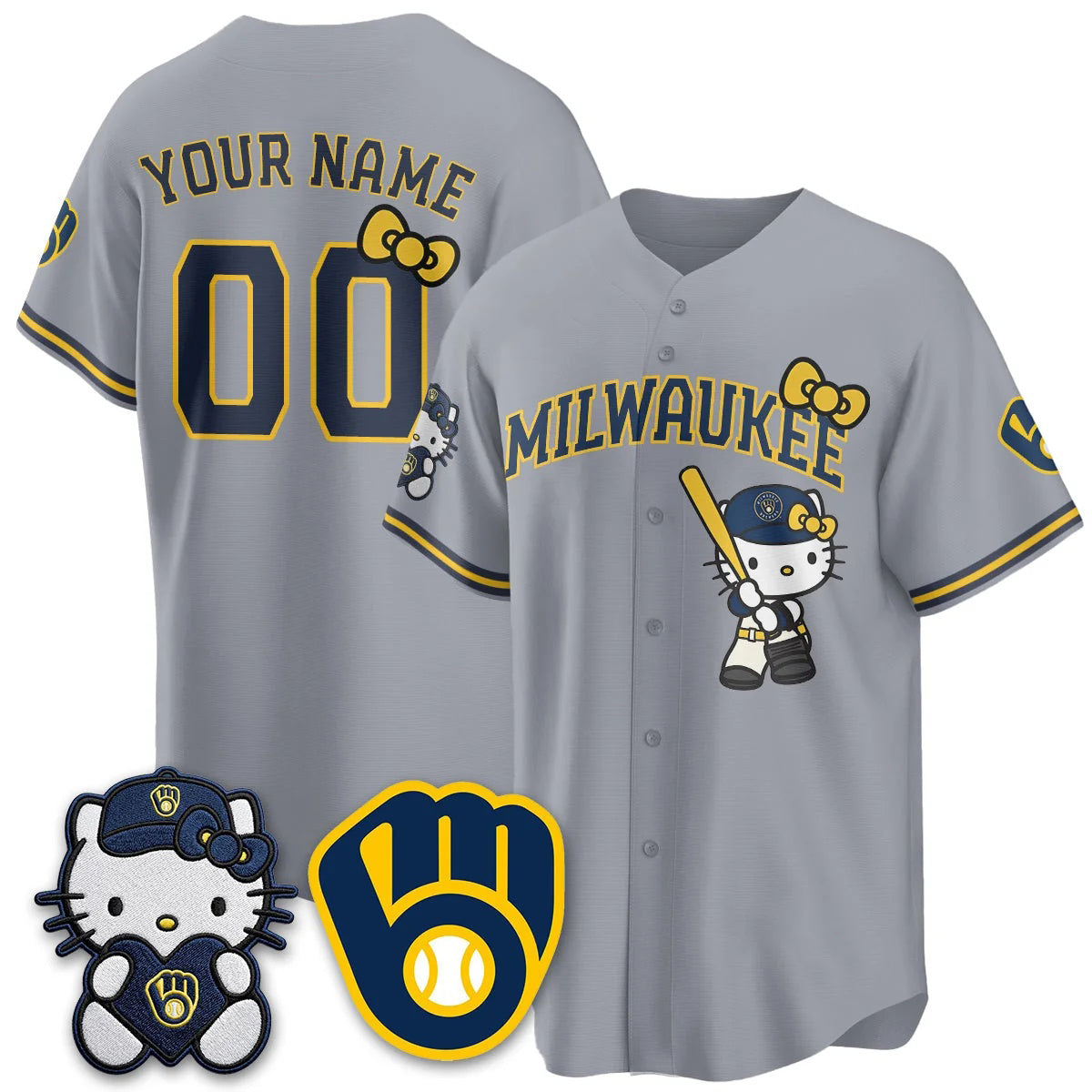 Custom Milwaukee Brewers Gray Fotopoulosg Meow KT Night Vapor Limited All Stitched Jersey