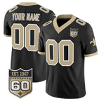 Custom NO.Saints Active Player Black Fotopoulosg F.U.S.E. 60th Anniversary Patch Vapor Limited Stitched Jersey
