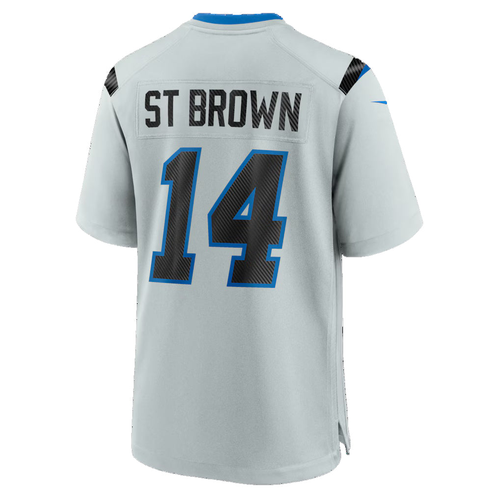 D.Lions #14 Amon-Ra St. Brown Silver 2026 Rivalries Collection Game Jersey Fotopoulosg