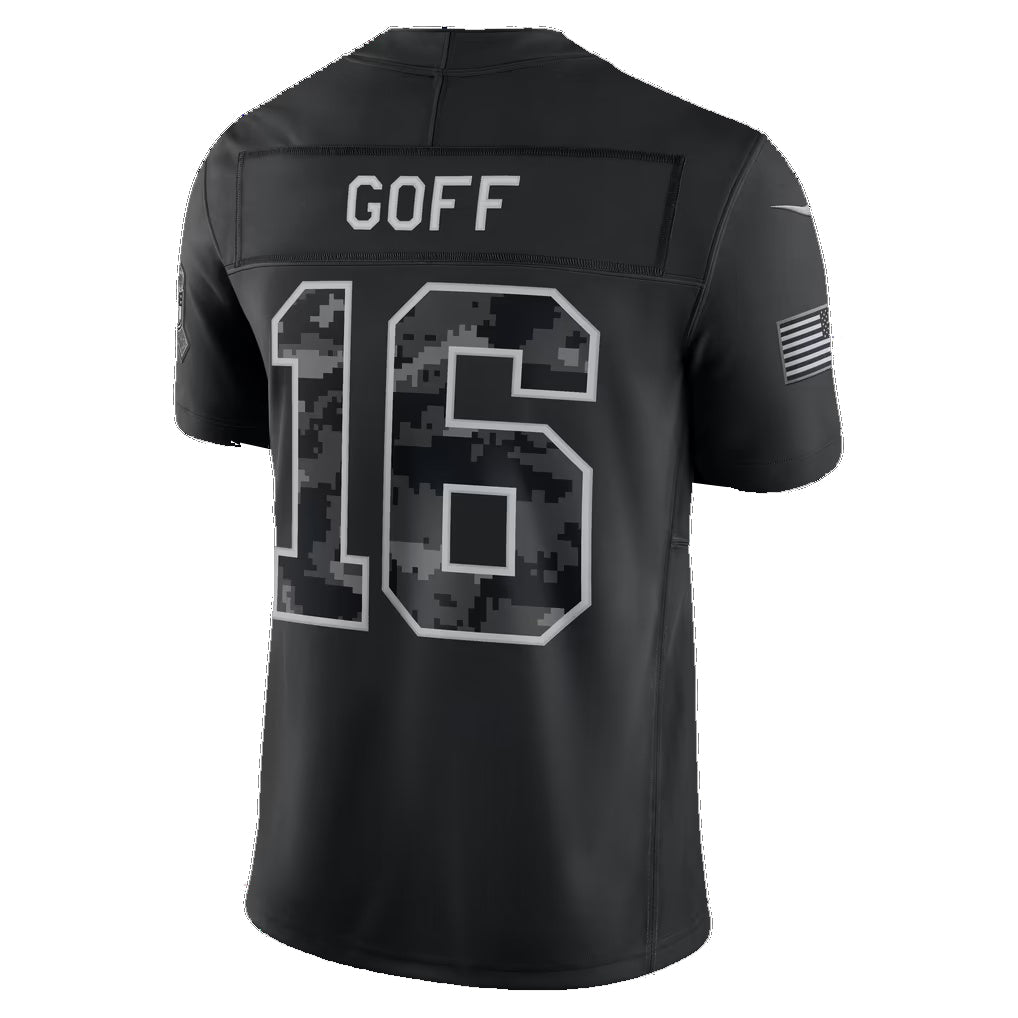 D.Lions #16 Jared Goff Black 2026 Salute to Service Stitched Limited Football jersey Fotopoulosg