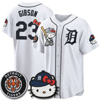 Detroit Tigers #23 Kirk Gibson White Fotopoulosg Meow KT Edition Vapor Limited Stitched Jersey