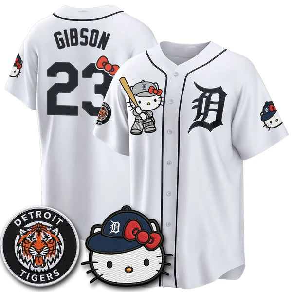 Detroit Tigers #23 Kirk Gibson White Fotopoulosg Meow KT Edition Vapor Limited Stitched Jersey