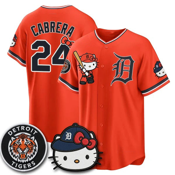 Detroit Tigers #24 Miguel Cabrera Orange Fotopoulosg Meow KT Edition Vapor Limited Stitched Jersey