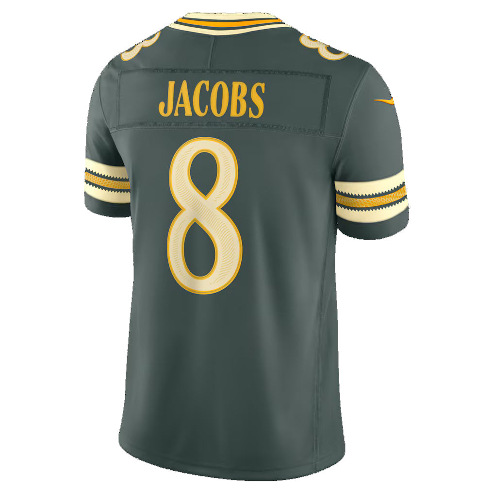 GB.Packers #8 Josh Jacobs Green 2026 Rivalries Collection Stitched Limited Jersey Fotopoulosg
