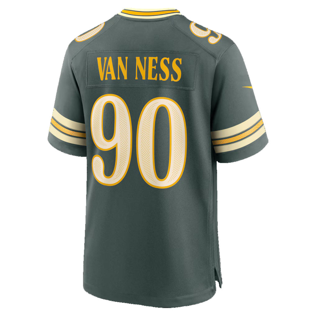 GB.Packers #90 Lukas Van Ness Green 2026 Rivalries Collection Game Jersey Fotopoulosg