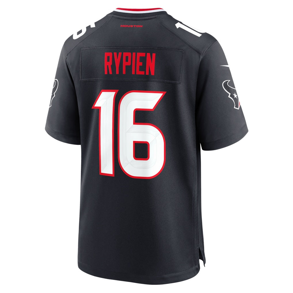 H.Texans #16 Brett Rypien Navy Team Game Jersey Fotopoulosg