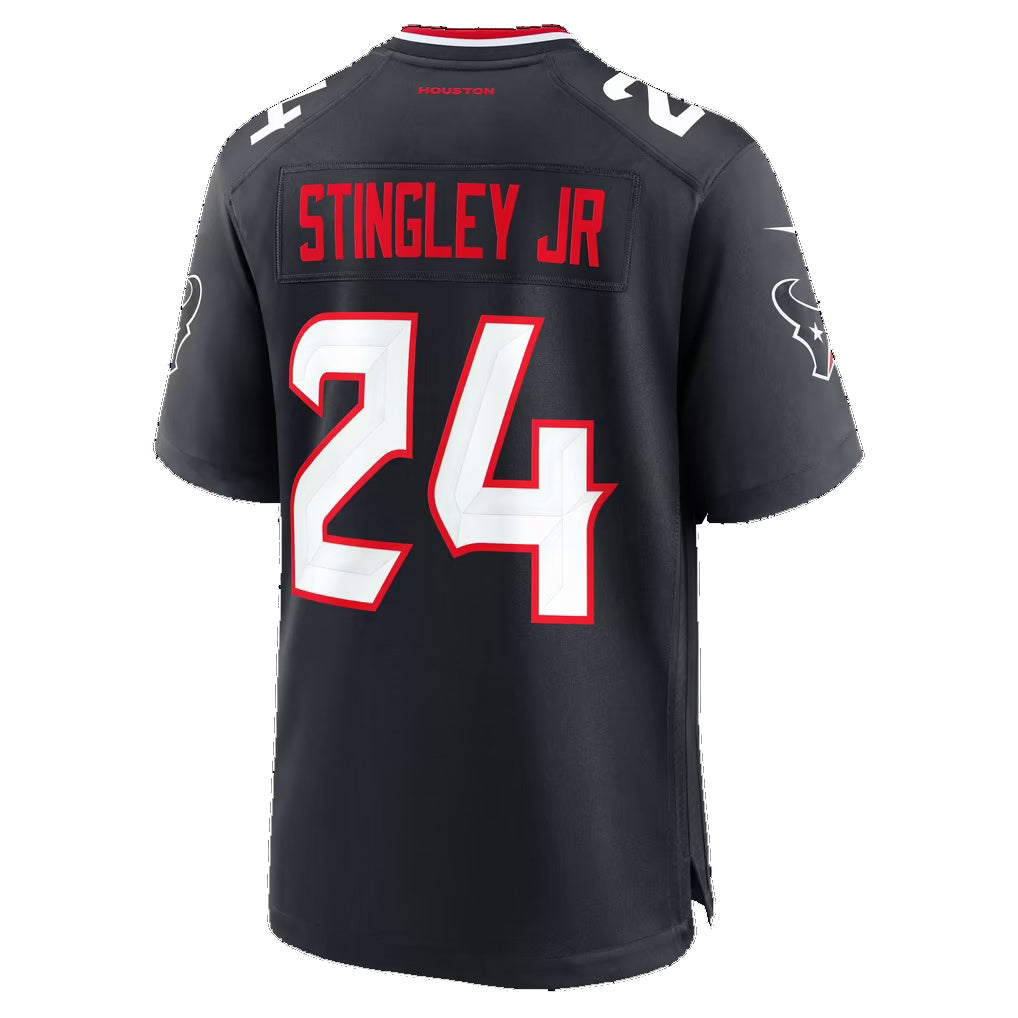 H.Texans #24 Derek Stingley Jr. Navy Team 25th Season Game Football jersey Fotopoulosg