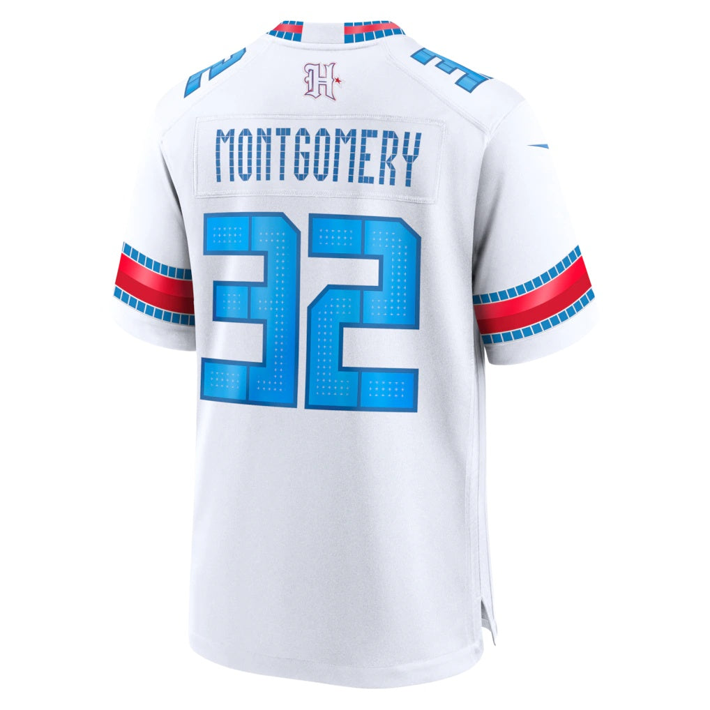 H.Texans #32 David Montgomery White 2026 Rivalries Collection Game Jersey Fotopoulosg