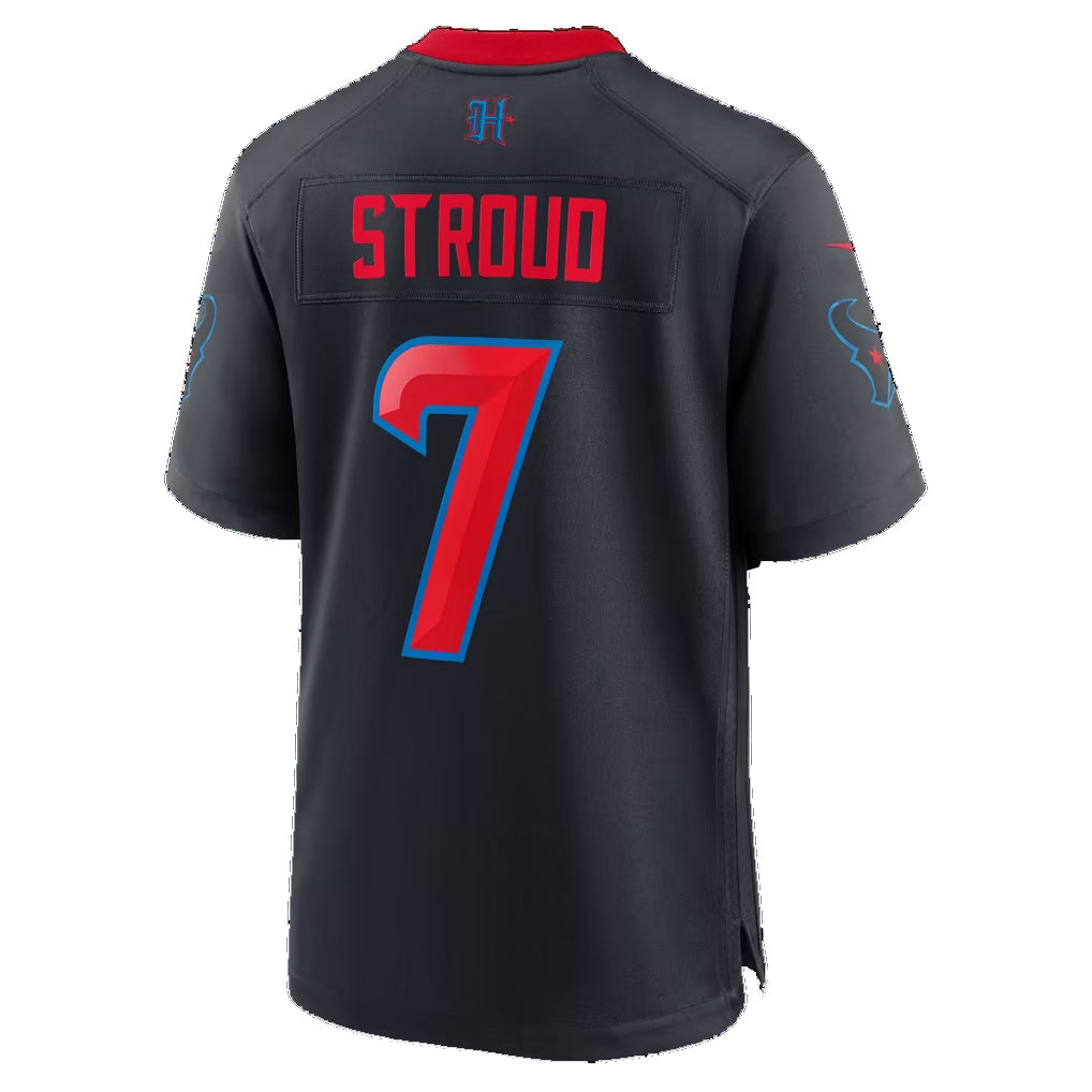 H.Texans #7 C.J. Stroud Navy Alternate 2 25th Season Game Football jersey Fotopoulosg
